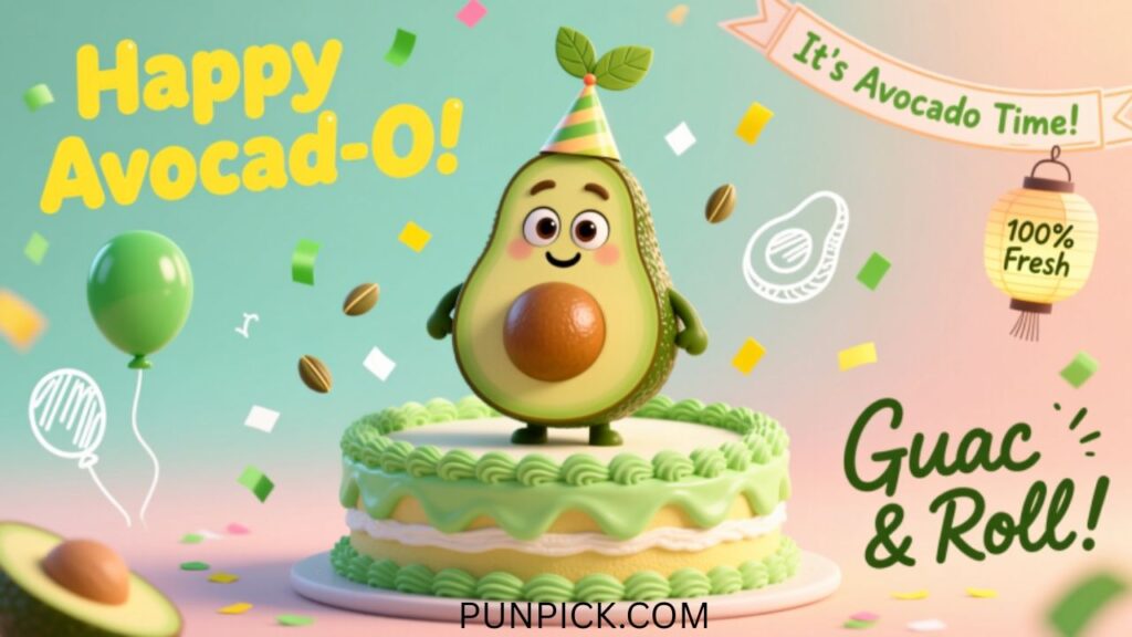 Birthday-Themed Avocado Puns