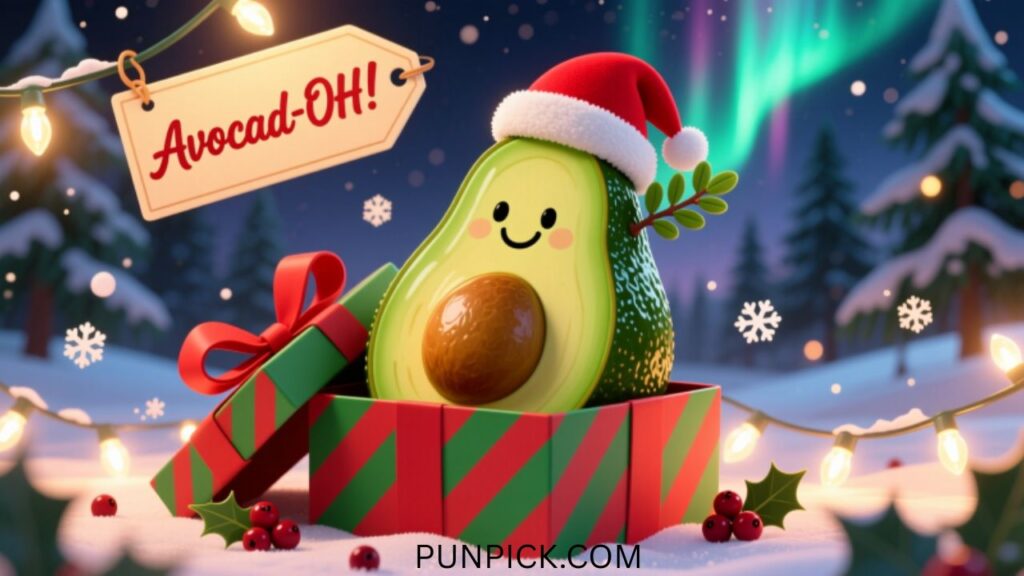 Christmas-Themed Avocado Puns