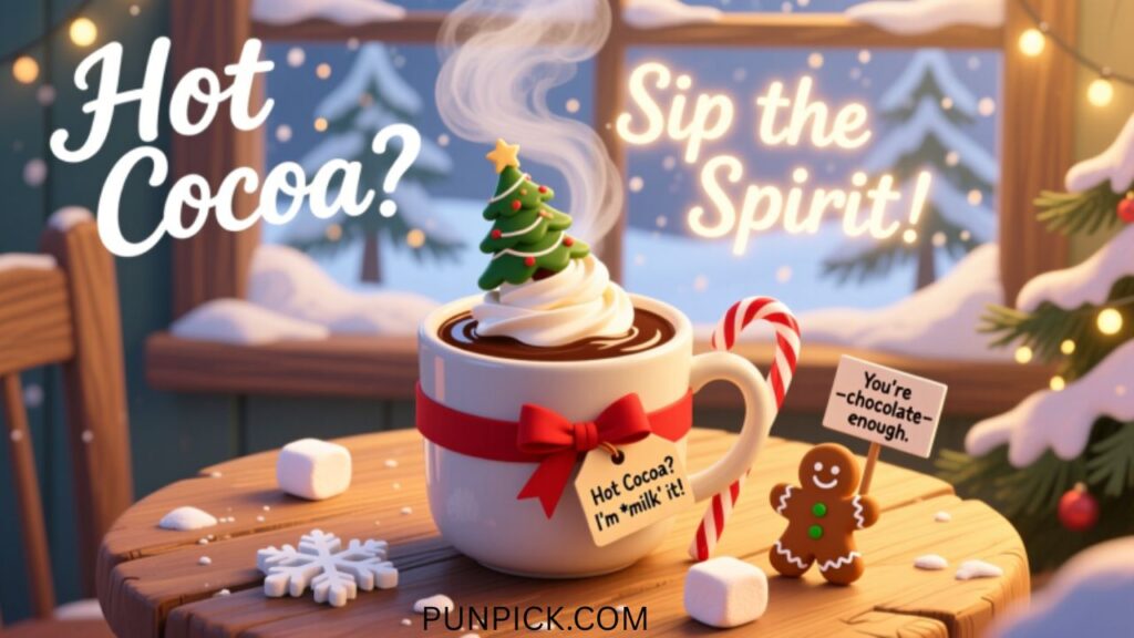 Christmas-Themed Hot Chocolate Puns