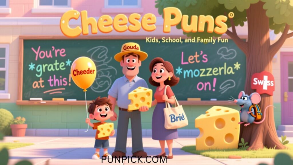 Cheese Puns Kids, School, and Family Fun