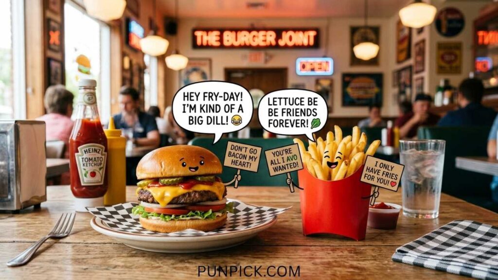 burger and fries puns