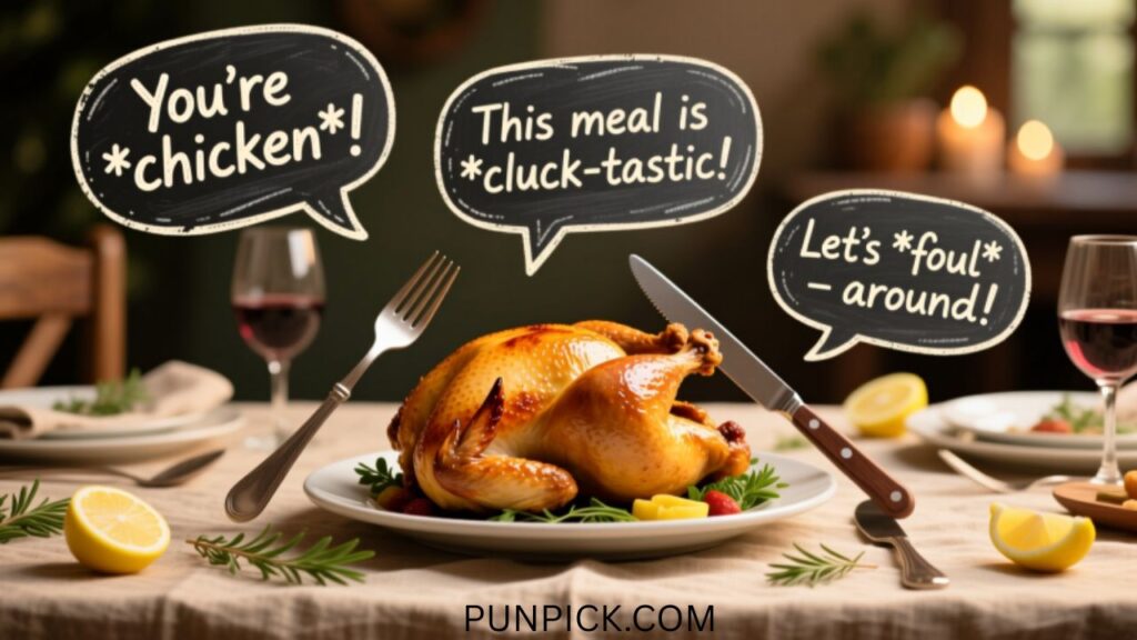 Dinner Table Chicken Puns