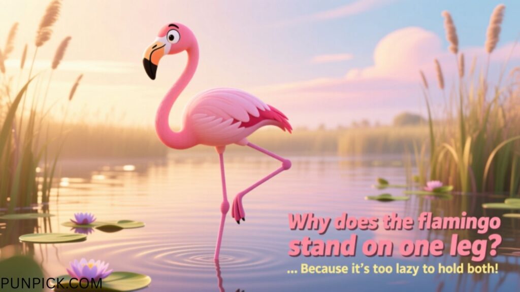 Flamingo Joke One Leg