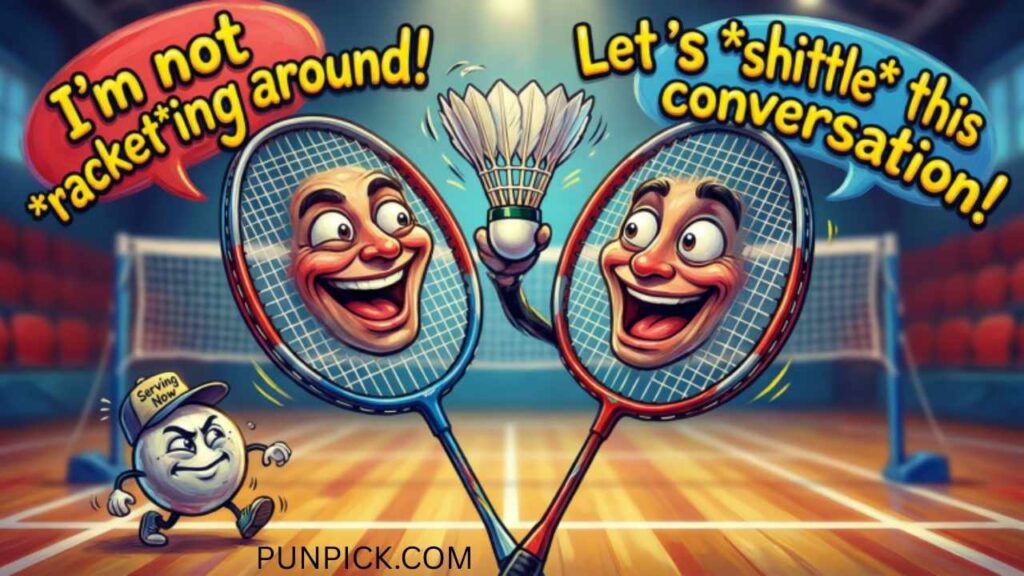 Net Badminton Puns Rackets and Shuttlecock Humor