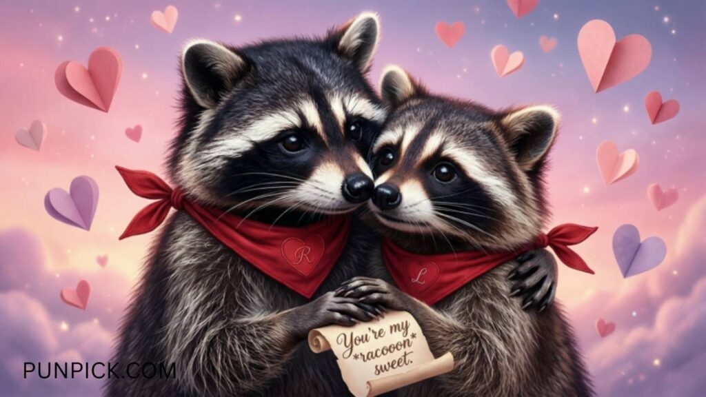 Romantic Raccoon Love Puns