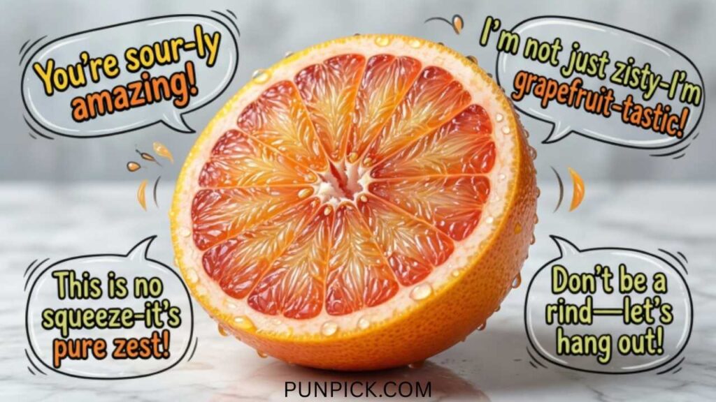 Tangy Grapefruit Puns Captions