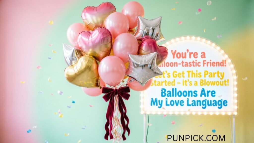 Balloon Bouquet and Marquee Puns