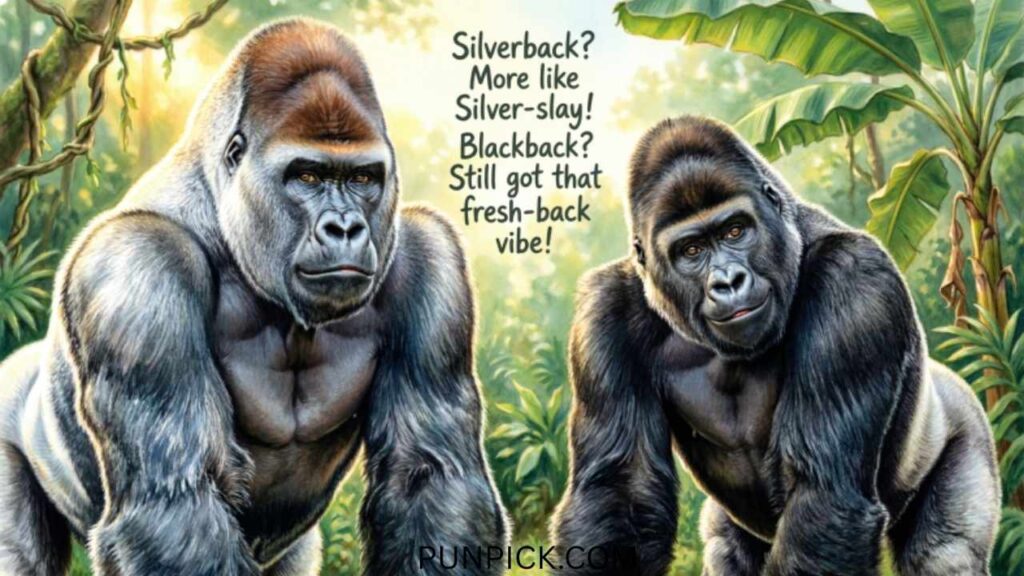 Silverback vs Blackback Gorilla Puns