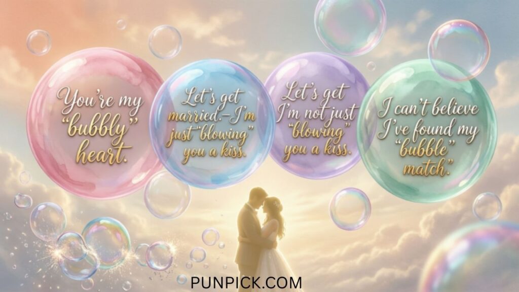 Wedding Bubble Puns with Romance