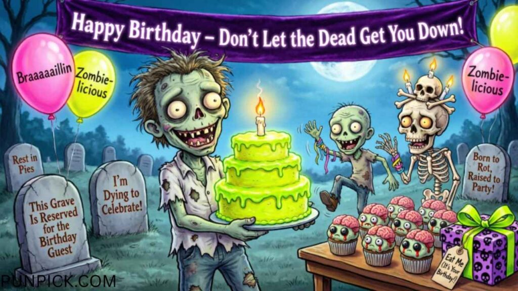 Zombie Birthday Puns