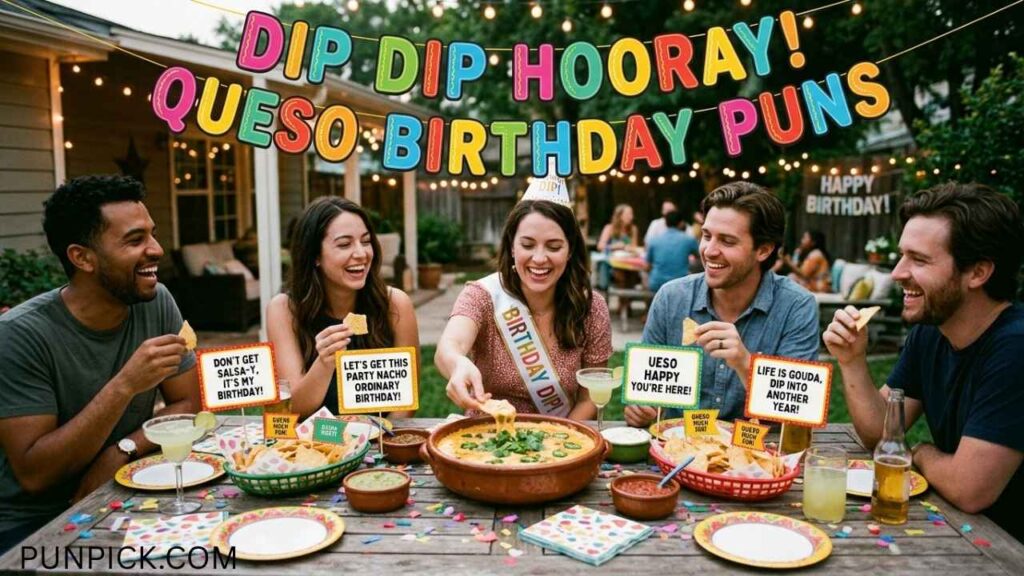 Dip Dip Hooray Queso Birthday Puns